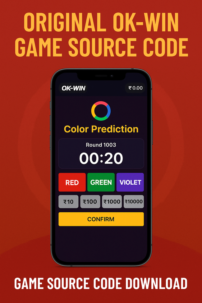 Original OK WIN Game Source Code | OK WIN Source Code Download | Color Prediction Website Code