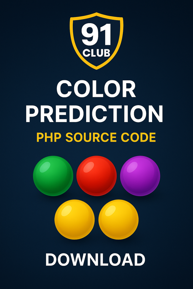 91 Club Color Predication PHP Source Code Download