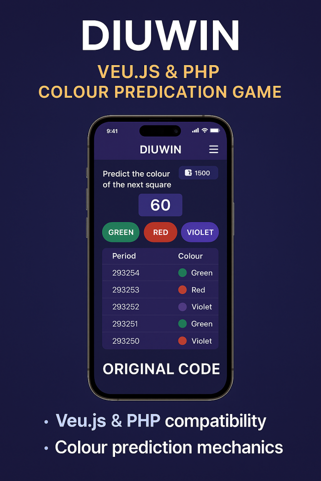 Diuwin Veu Js PHP Colour Predication Game Original Code